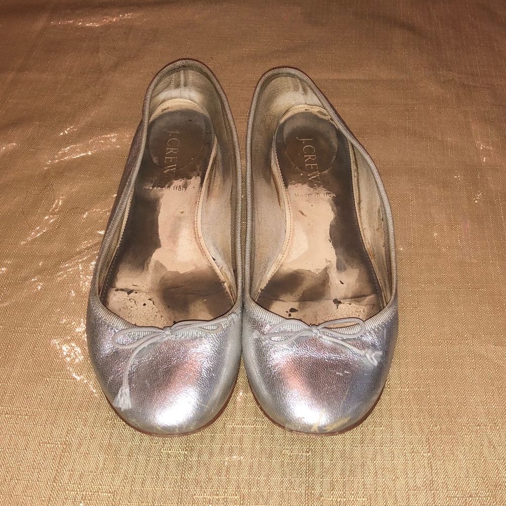 Silver Jcrew Flats